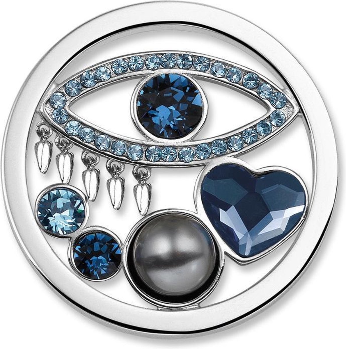 Mi Moneda Eye Grey Steel Munt SW-EYE-36-L (Maat L)
