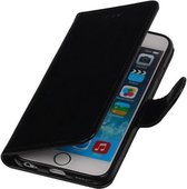 Zwart Smartphone TPU Booktype Apple iPhone 6/6s Wallet Cover Hoesje
