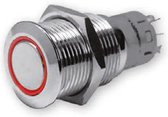 DRUKSCHAKELAAR 24V 25MM RVS ON-OFF MET LED RING