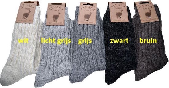 Alpaca Wollen sokken (set van 2 paar). Maat 43-46.Bruin. | bol.com
