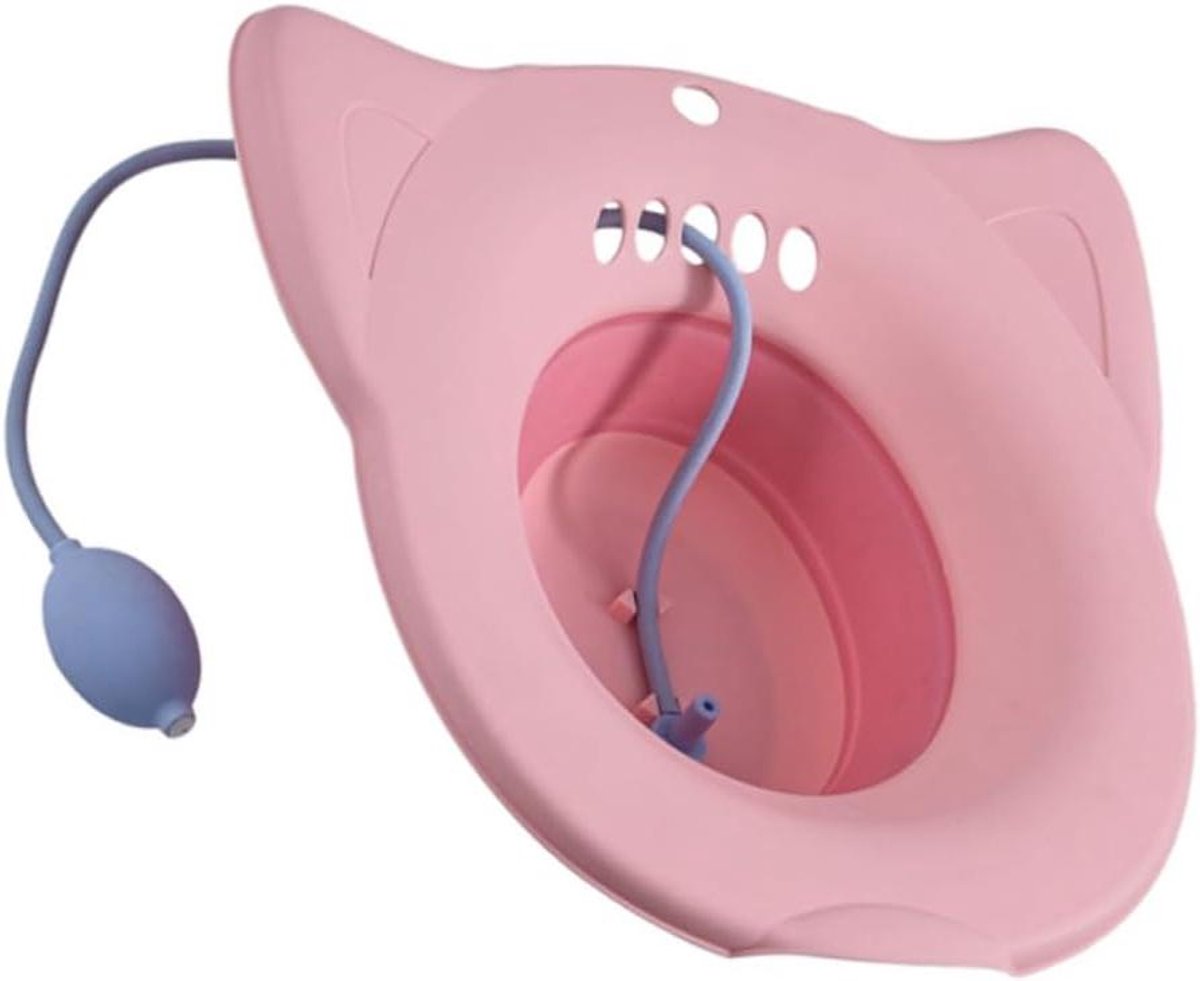 Zitbad voor Toilet - Bidet Kom - Postpartum Verzorging - Met Overloopgat - 43 x 40 cm - Roze
