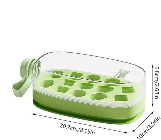IJsblokjesmachine Fles - IJsvorm Houder - Drank Koelen - Ruimtebesparende Vorm - 20.7 x 10 x 6.8 cm - Grijs — afbeelding 2