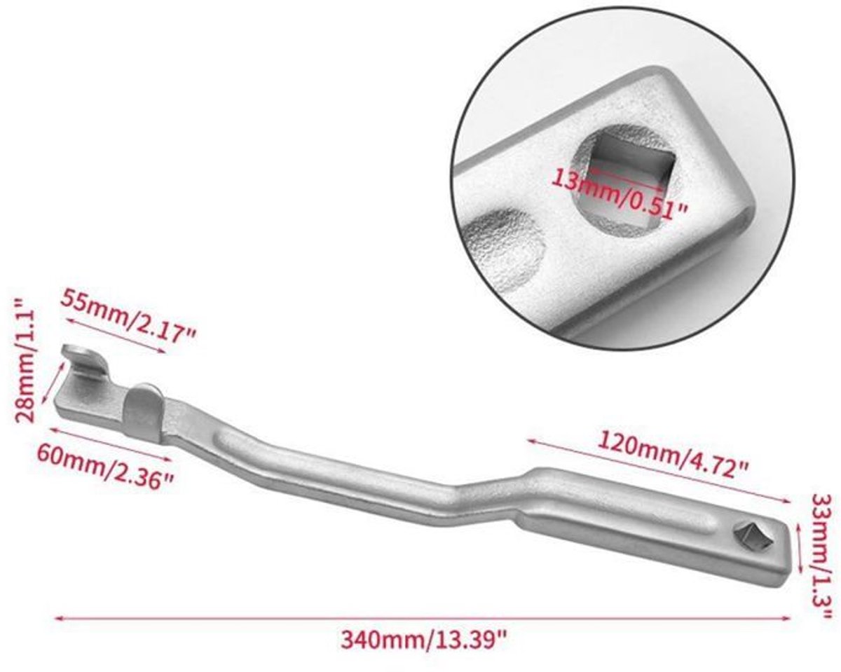 LISM-Verlengstuk Geschikt voor steeksleutels van 34 cm (13,5 inch) – 12,7 cm (1/2 inch), Geschikt voor mechanische reparaties in de garage.