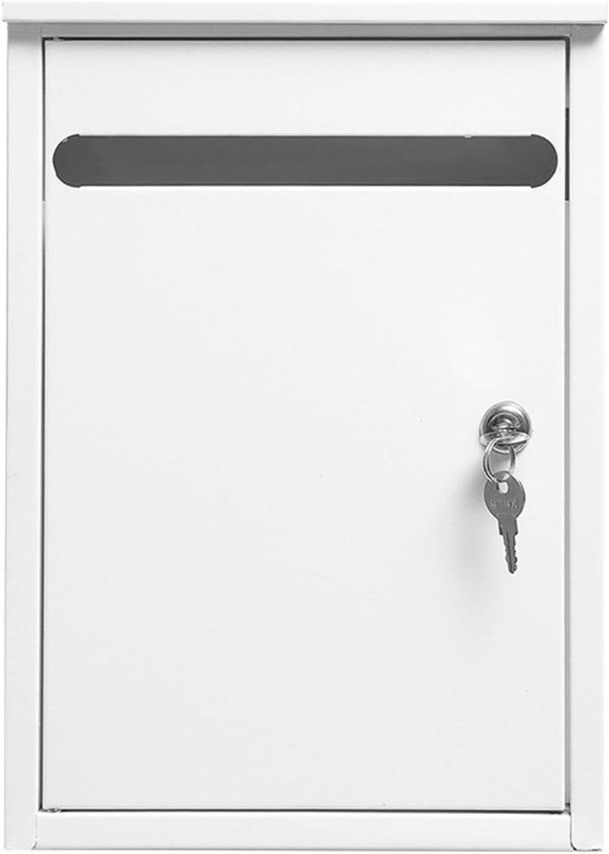 Wandmontage Brievenbus - Pakketbox Buiten - Post Ontvangen - Heavy Duty Constructie - 36 x 26 x 10 cm - Wit