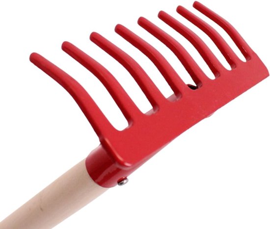 Bladhark met steel - Tuinhark perkhark - Precisie tuinonderhoud - Extra smalle werkbreedte - 104 cm lengte - Rood — afbeelding 4