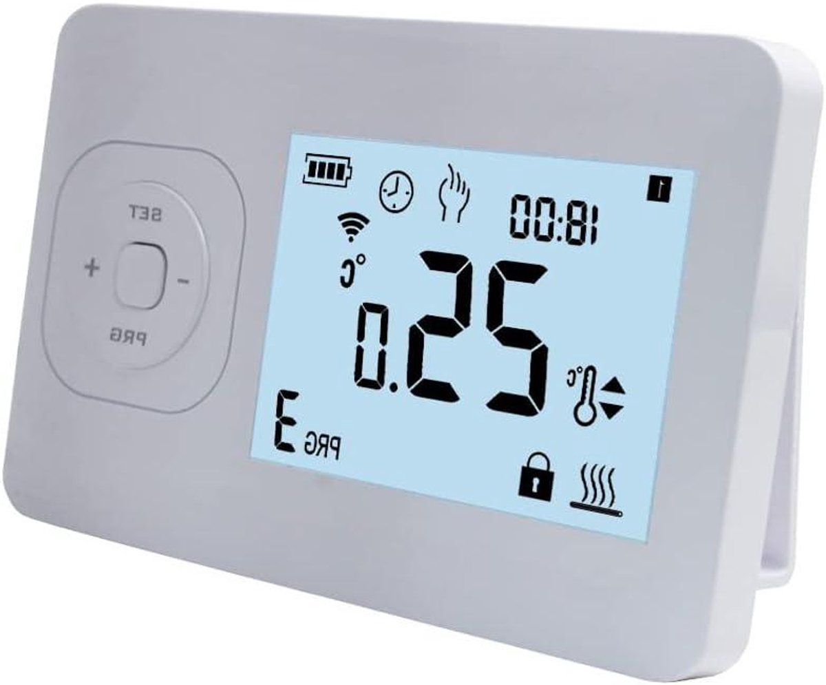 Radioklokthermostaat - Slimme Thermostaat - Vloerverwarming Regelen - Draadloze Centrale Box - Per Kamer - Wit