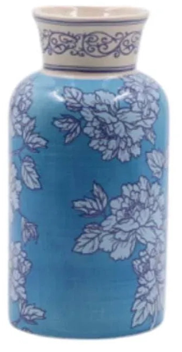 Mansion Atmosphere Blue Blossom vaas blauw 18cm [gid://shopify/Metaobject/307232571727,gid://shopify/Metaobject/303390916943]