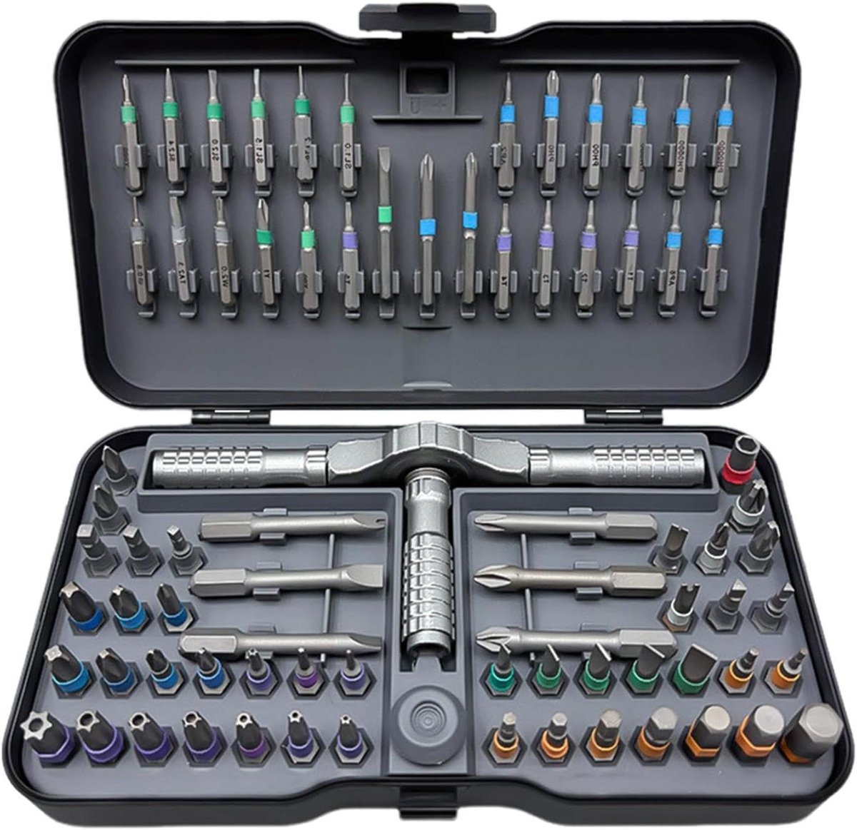 Magnetische ratelset - Schroevendraaier bits - Meubelmontage thuis - 79 Delige set - 18 cm - Zwart