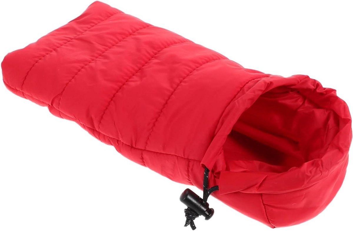 Miniatuur Slaapzak - Poppenhuis Accessoire - Rollenspel - Met Draagkoord - 20 x 10 cm - Rood
