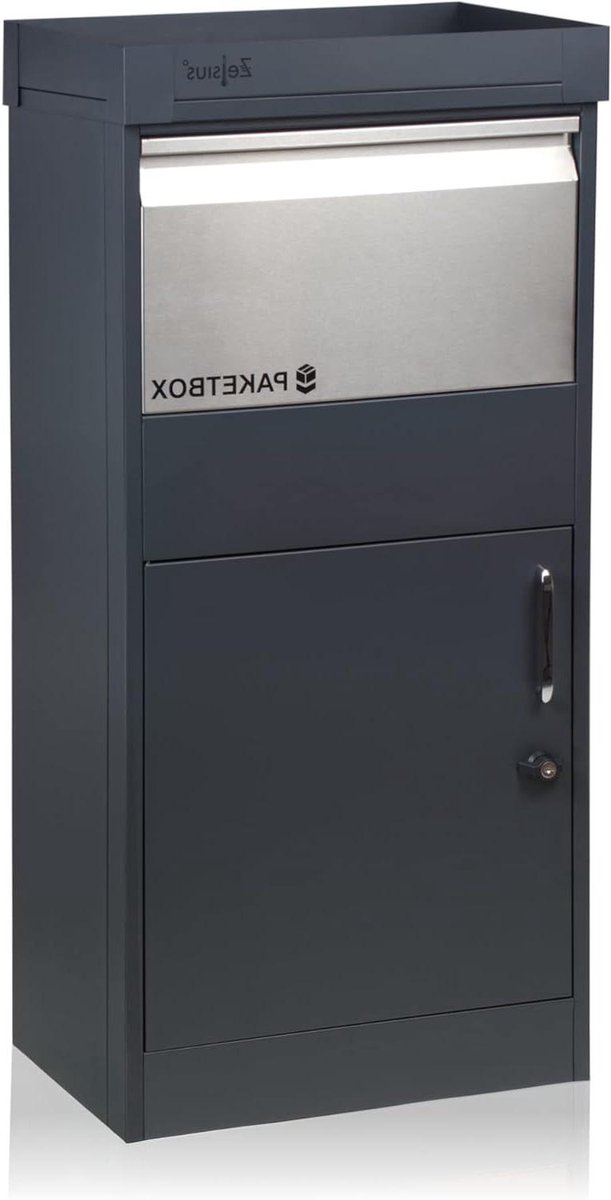 Pakketbrievenbus - Pakketbox brievenbus - Veilig pakketten ontvangen - Geïntegreerde terughaalblokkering - 105.5 cm hoog - Antraciet