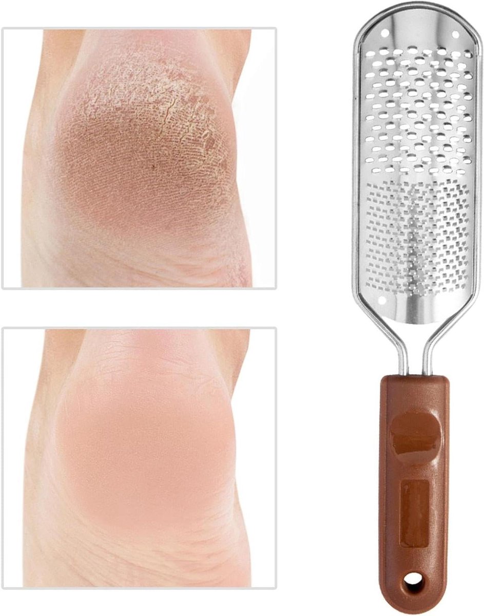Eeltvijl Voeten - Hielschraper Pedicure - Voetverzorging Thuis - Multifunctioneel Hulpmiddel - 28 cm - Zilver