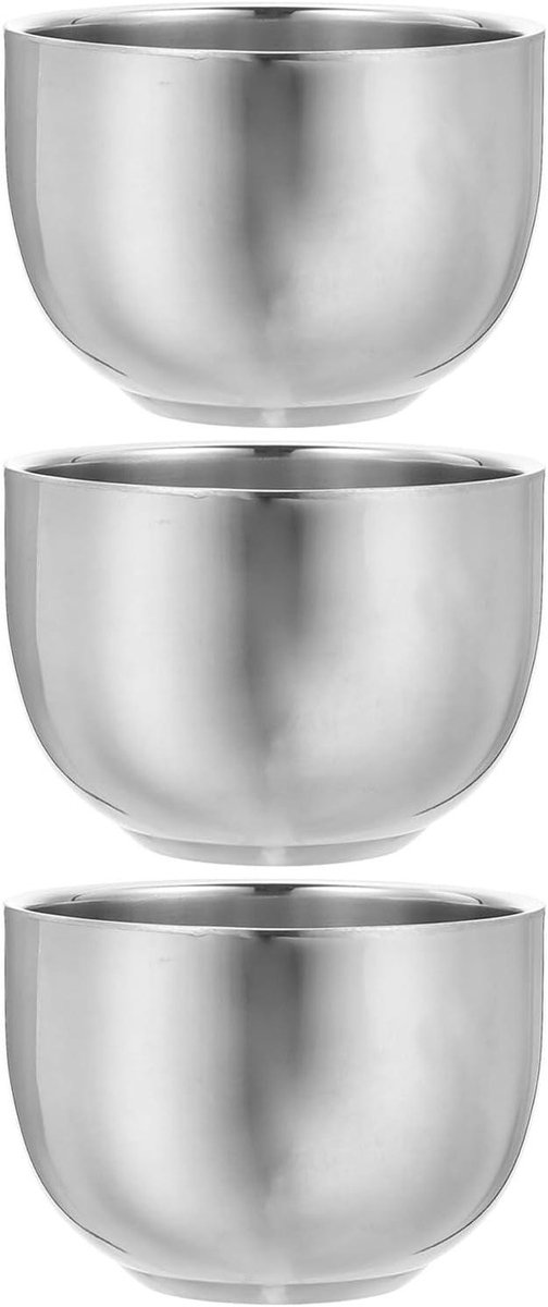 Scheerzeepkom Mannen - Scheerkom RVS - Dagelijks Scheren - Warmte-isolerend Ontwerp - 8.20X8.20X5.80CM - Zilver