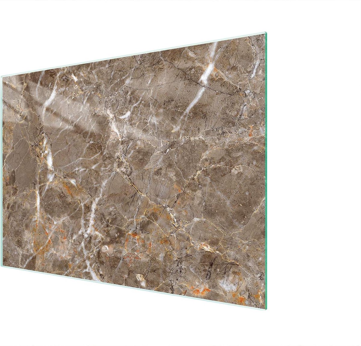 Glazen Snijplank - Kookplaatafdekking Werkplank - Keuken Beschermen - Krasbestendig Hygiënisch - 40x30 cm - Beige Marmer