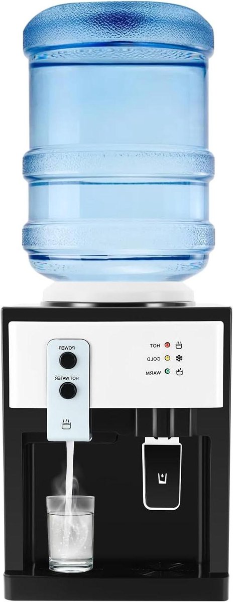 Elektrische Waterdispenser - Waterkoeler Warm Koud - Direct Drinkwater - Roestvrij Staal Binnenkant - 36D x 24B x 27H cm