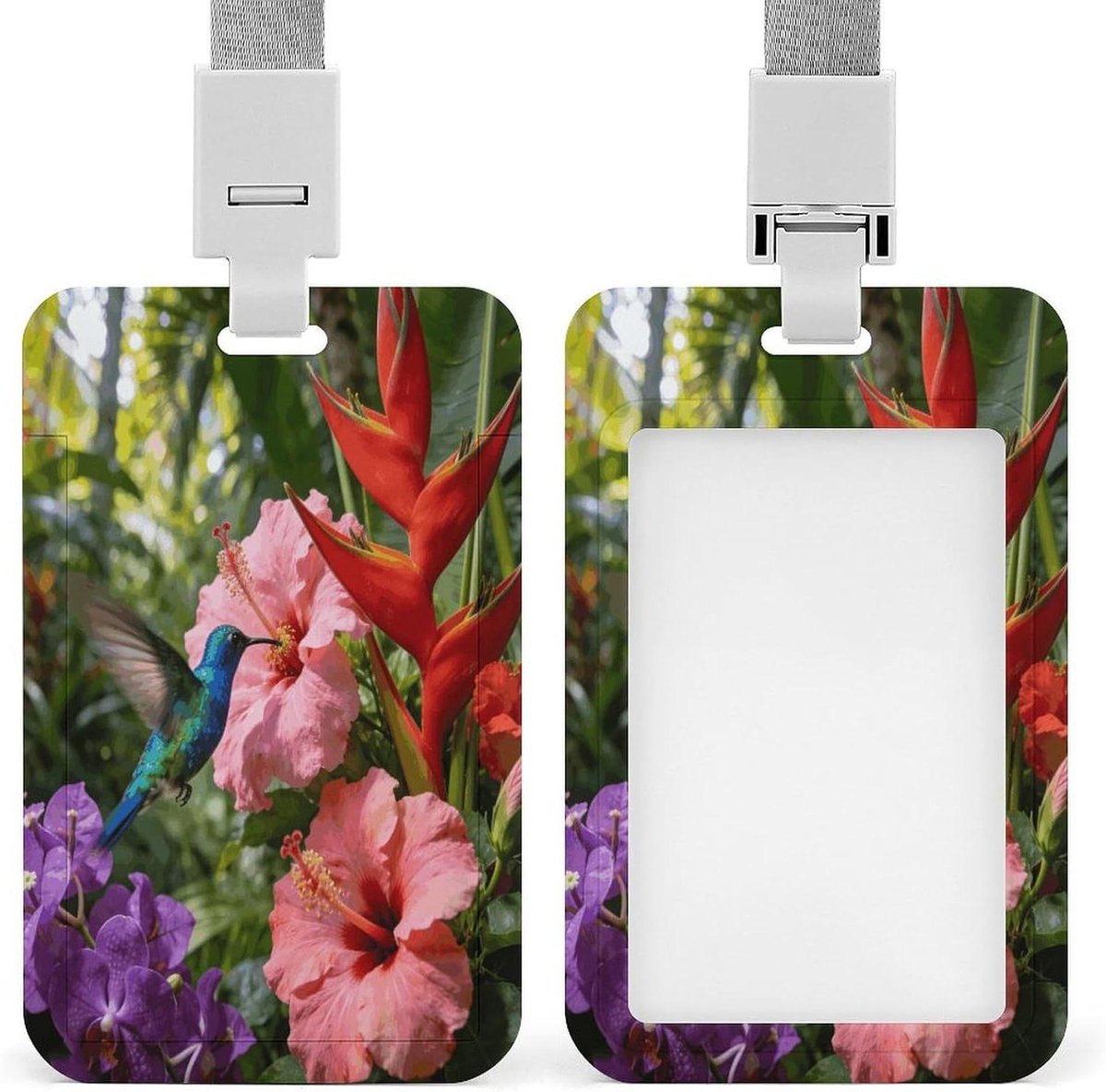 Badgehouder - Naamkaart houder ID houder - Identificatie tonen - Waterdicht hersluitbaar - 86 x 51 cm - Tropisch