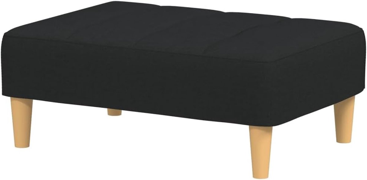 Voetenbank - Poef Kruk - Voeten Rusten - Stabiel Frame - 77x55x31 cm - Zwart