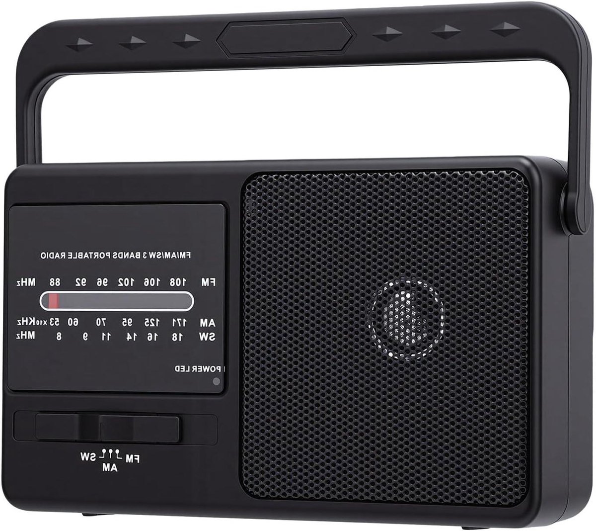 Draagbare Radio - Noodradio Batterij - Luisteren naar Evenementen - Telescopische Antenne - 18 x 11 x 8 cm - Zwart