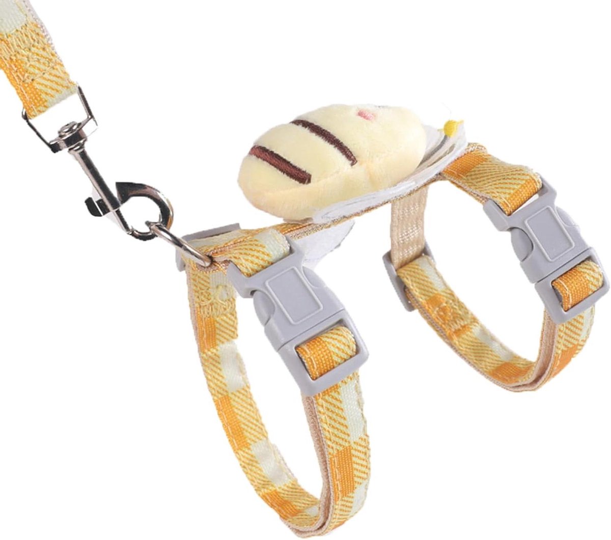 Kattenharnas en riem - Kattenriem tuigje - Buitenshuis wandelen - Ontsnappingsbestendig ontwerp - 2.5-7.5 kg - Geel
