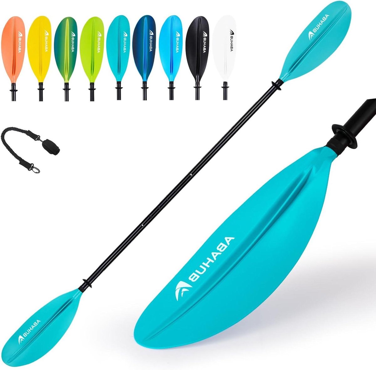 Kajak Peddel Aluminium - Kayak Roeispaan - Watersport - Verstelbaar 220-240cm - 3 Delen - Turquoise
