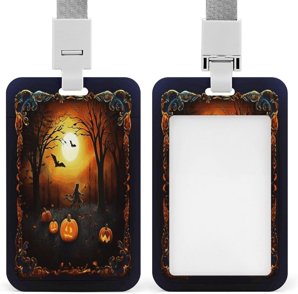 ID-badgehouder met lanyard - Naamplaatjeshouder Kaarthouder - Kantoor Werk - Robuuste ABS-kunststof - 15 x 13 x 1 cm - Stijl