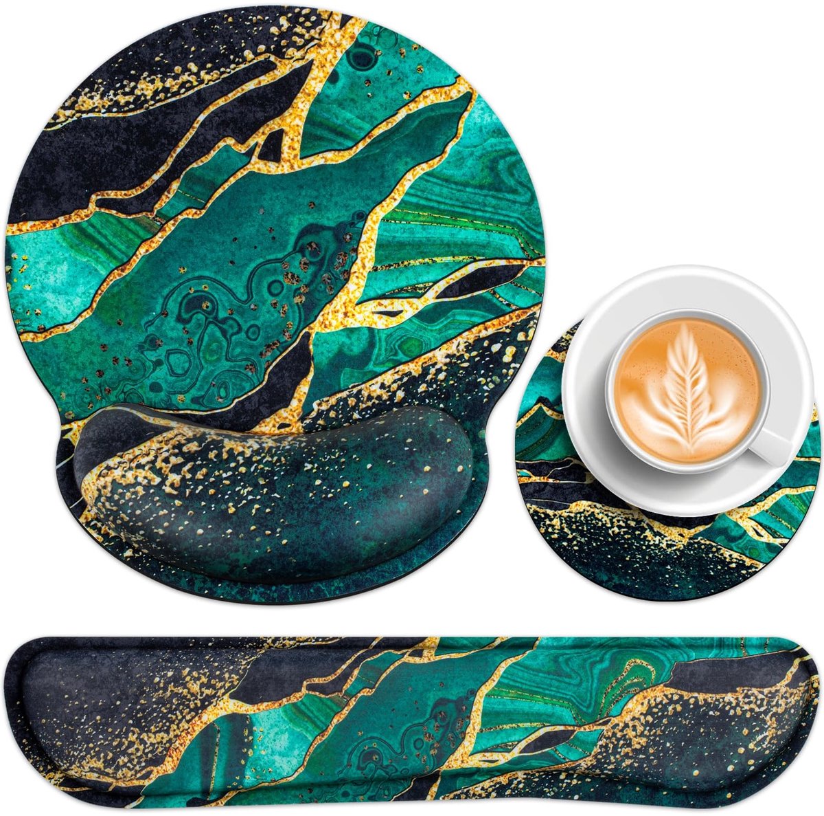 Dailygoods - 3-in-1 Muismat Set met Gel Kussen en Polssteun - Ergonomisch Design