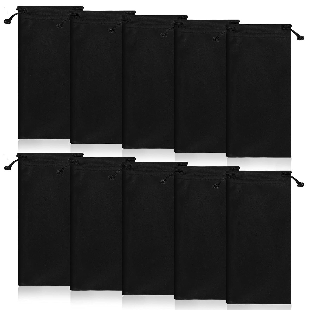 Dailygoods - Microfiber Brillen Etuis - 6 Stuks Zwart voor Zonnebrillen en Accessoires