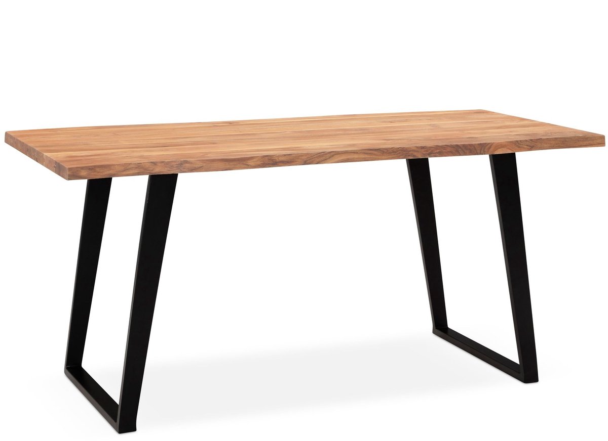 Eettafel acaciahout zwart 180x90 cm Zwart