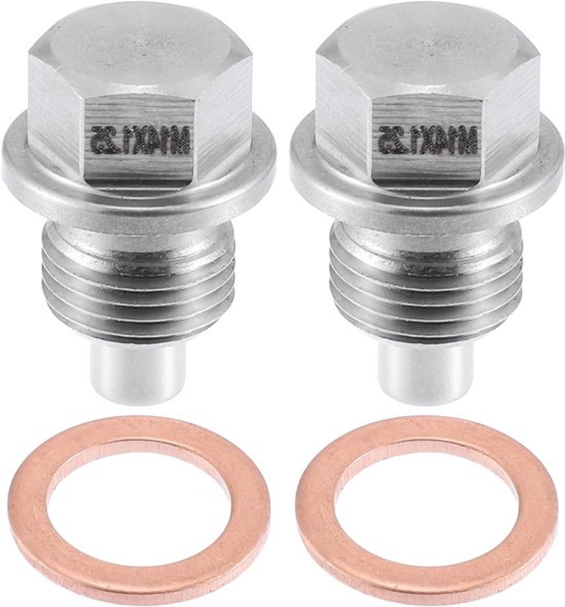 Magnetische Olie-Aftapplug M14x1.25 Met Pakking - Set Van 2 - Motor Onderdelen - Olieafvoer - Auto-onderhoud