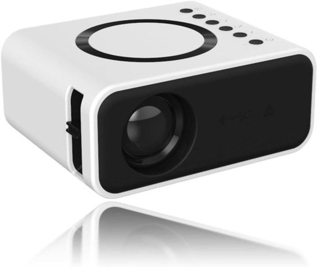 Mini Draagbare Projector Full HD 1080P met Ingebouwde Speakers - Oogbescherming - Home Theater - iOS - Android - Laptop - Wit.