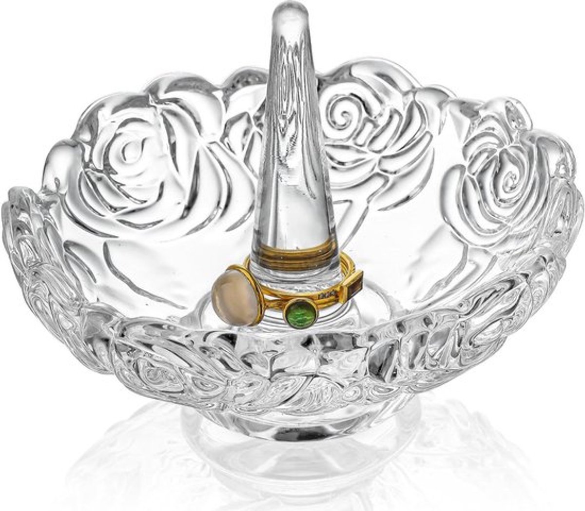 Glazen ringhouder voor sieraden display en opslag - Ringhouder van helder kristal - Perfect cadeau voor bruiloft, moeder, vrouw en vriendin