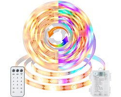 SnelShoppen - CCILAND LED-strip 3m met 180 Warm Wit & Multikleur LED's - Flexibele Verlichting voor Feest, Tuin, Keuken, Camping en Kinderkamers