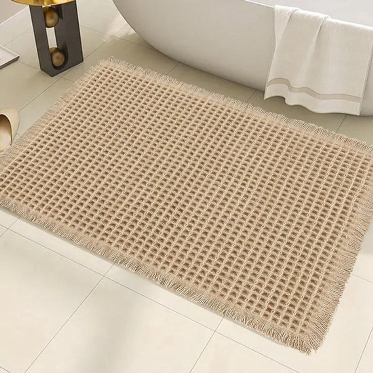 Badmat Super Absorberend - Antislip Badmat - Machinewasbaar - Polyester - 46 x 77 cm - Huidvriendelijk en Comfortabel - Vloermat