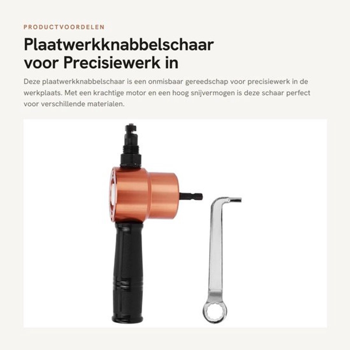 Plaatknabbelschaar Dubbele Kop - Metalen Plaatfrees - Boorhulpstuk - Knabbelgereedschapsset - Werkplaatsgereedschap - Snijvermogen tot 2 mm - Knabbelschaar