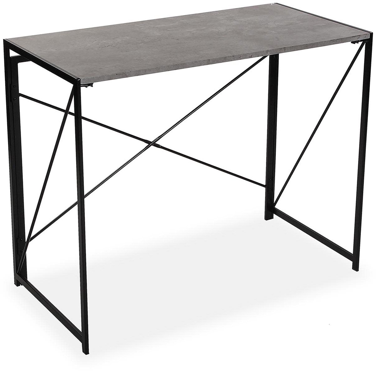 SnelShoppen - Versa Jack Computer Bureau Tafel | Vouwbare Gaming Tafel | Hout en Metaal | Afmetingen 74 x 45 x 90 cm | Grijs | Perfect voor Slaapkamer