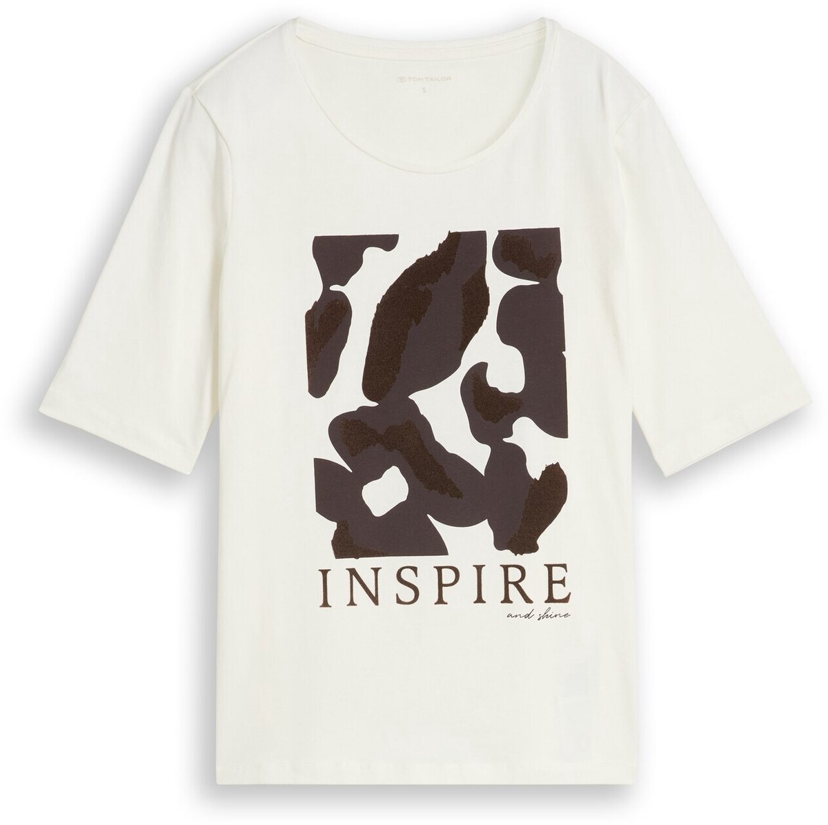 Tom Tailor - Slim fit T-shirt met print - Maat XXXL - Whisper White