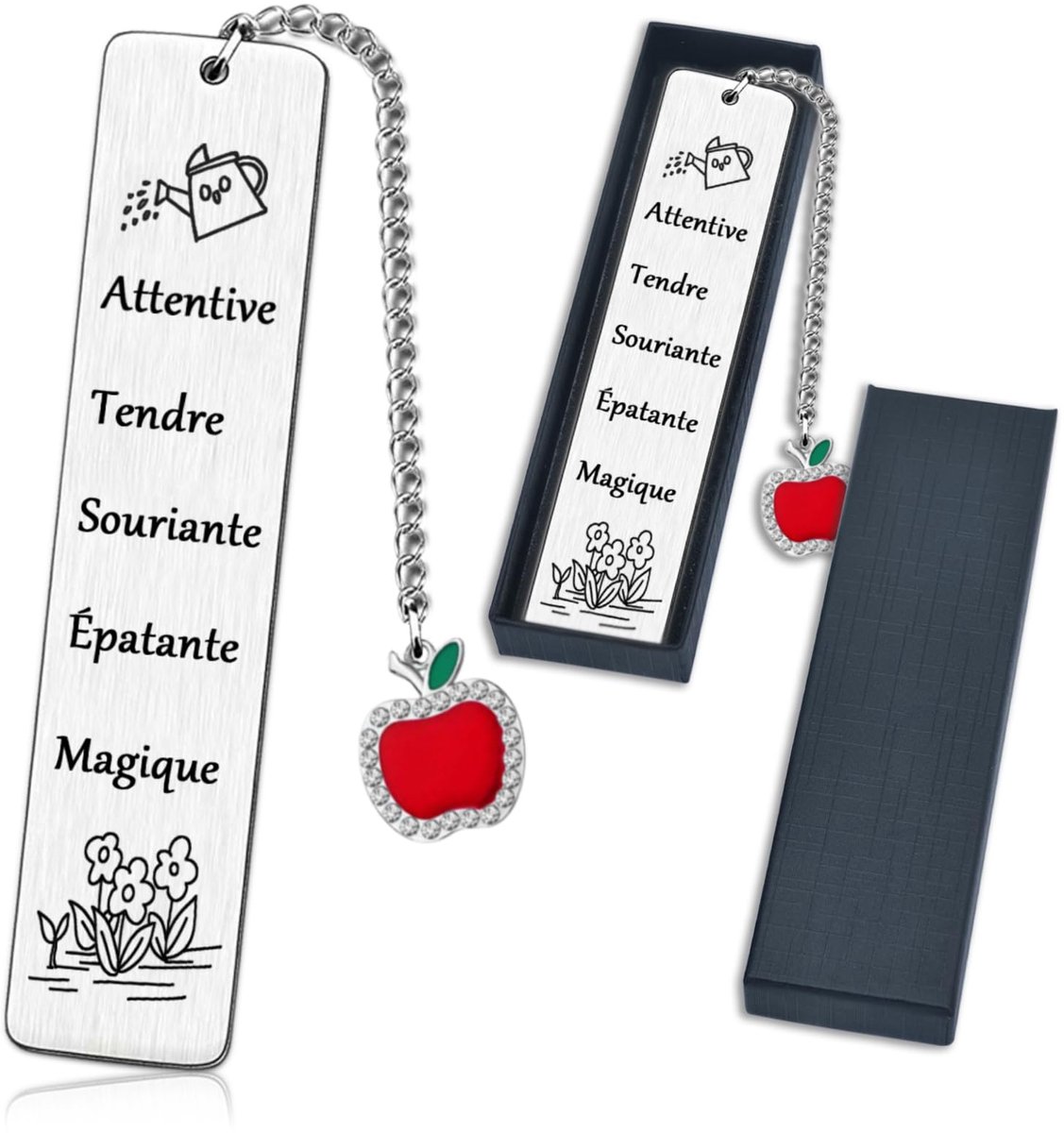SnelShoppen - Bedankt Boekenlegger - Inspirerende Bladwijzers met Geschenkdozen - Metalen Boekenleggers als Afscheidsgeschenk voor Lerares en Opvoeder