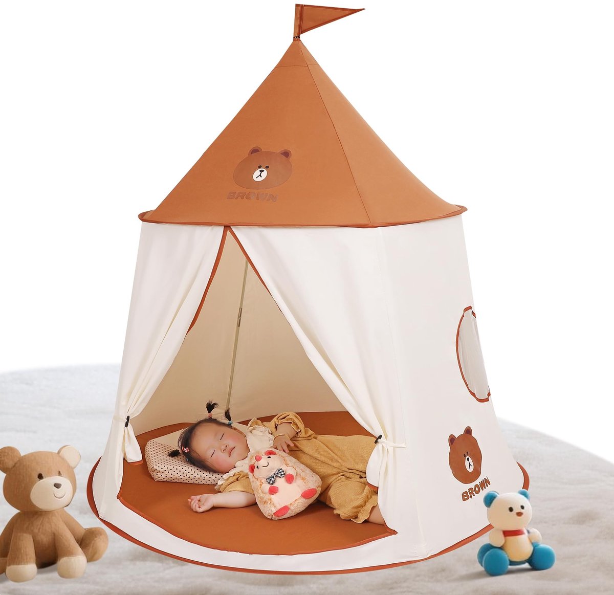 Dailygoods- Speeltent Prinses Kasteel - Draagbare Pop-up Tent - Kindertent voor Binnen/Buiten - Speeltent Kinderen - Speeltent met Tunnel - Creatieve Speelruimte