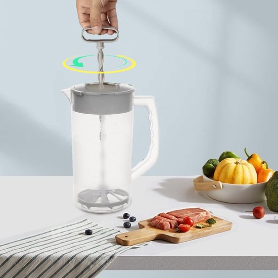 Sapcentrifuge Mengkan - Drankdispenser Kan - Dranken Mengen - Lekvrij Deksel - 2000 ml - Veelkleurig — afbeelding 4