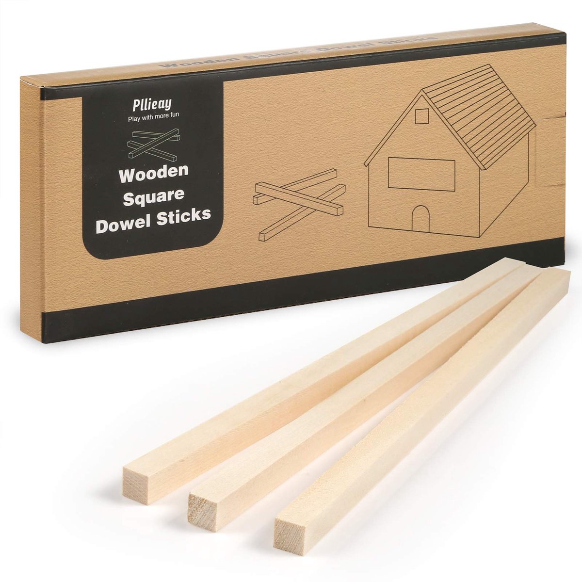 Dailygoods - 20 Stuks Houten Deuvelstokken - Houtsnijwerk Beginnerskit voor DIY Projecten