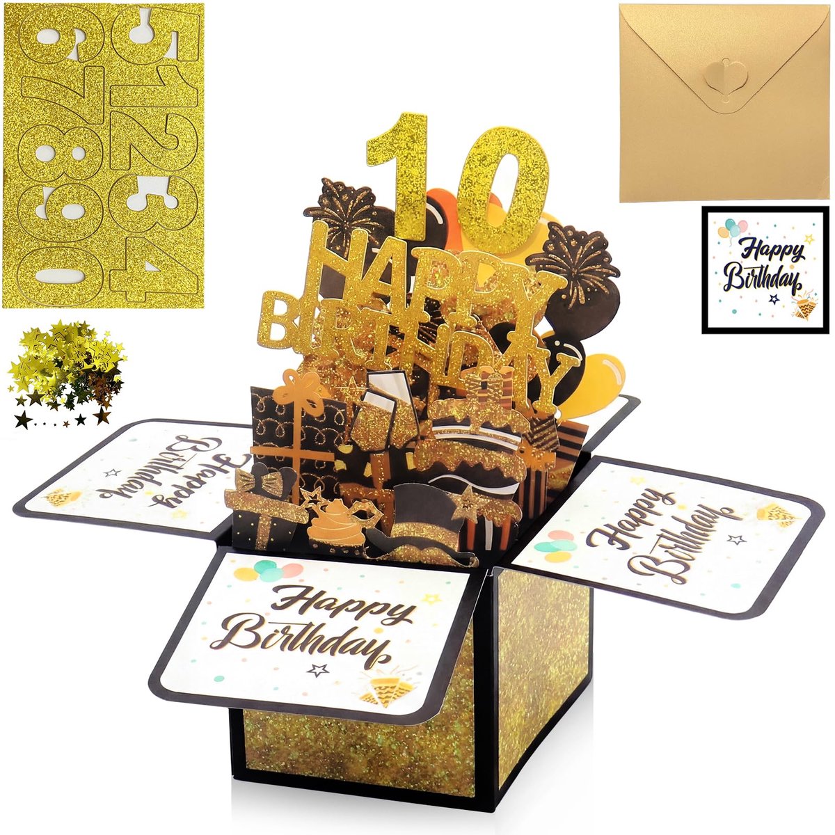 Dailygoods - 3D Pop-up Verjaardagskaart met Envelop - Handgevouwen Verrassing