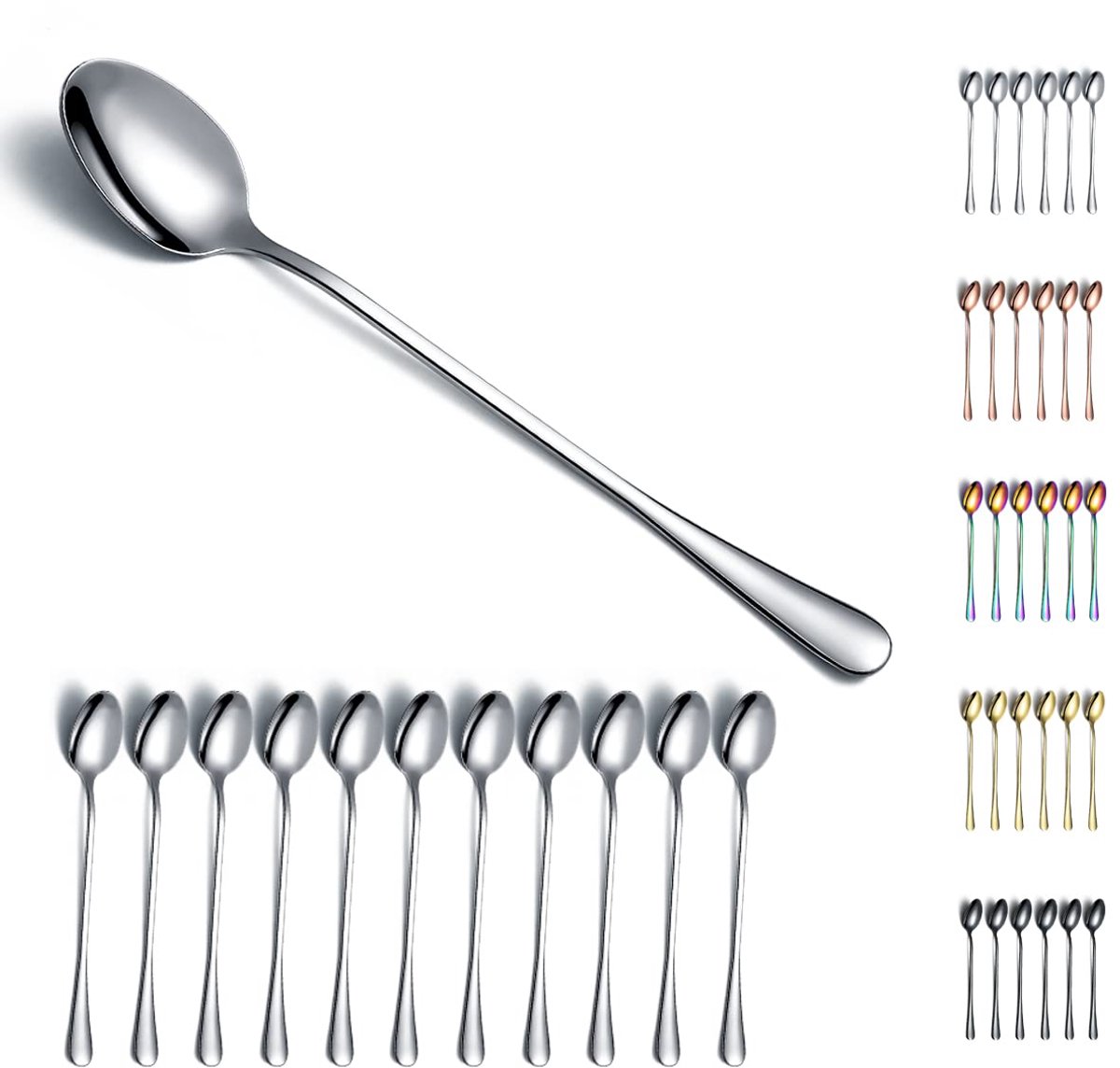 Dailygoods - Iced Tea Löffels - 19 cm Lange Mixlepels, Set van 12