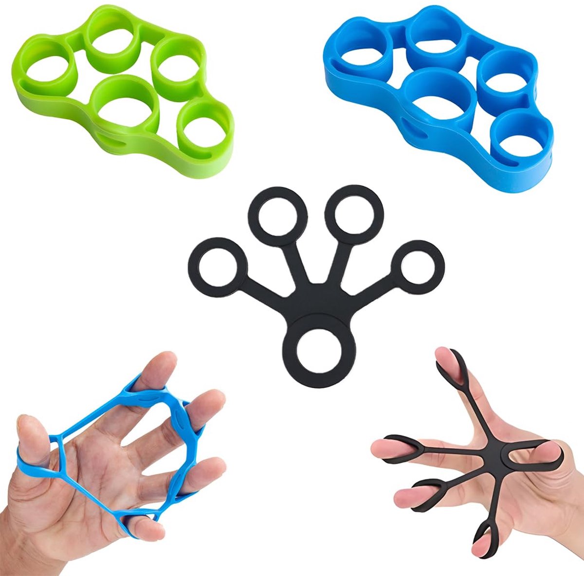 Dailygoods - 3x Hand Trainer voor Spieropbouw - Vingerversterker voor Revalidatie