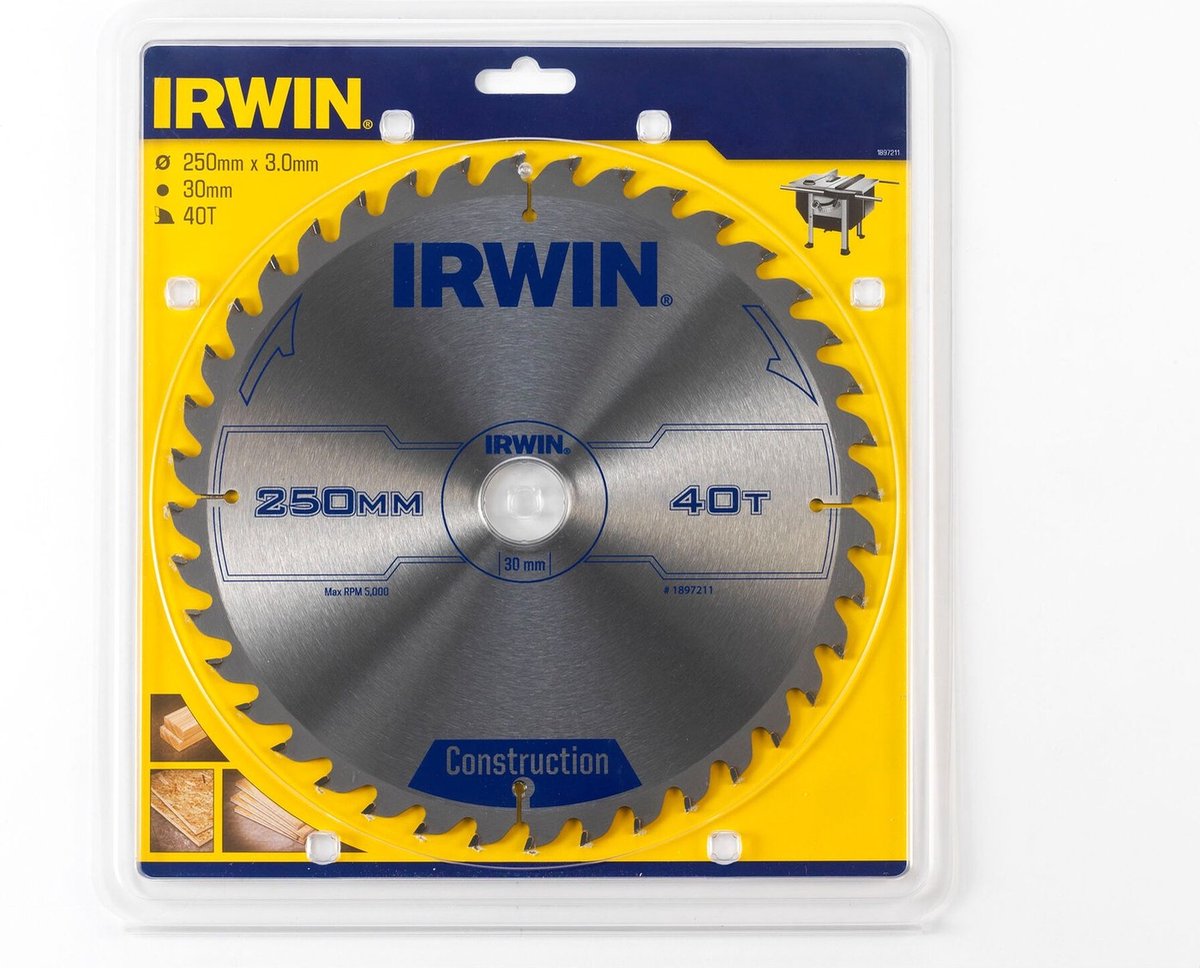 Irwin Widia Zaagblad - 250mm - 40 Tanden - Voor Hout
