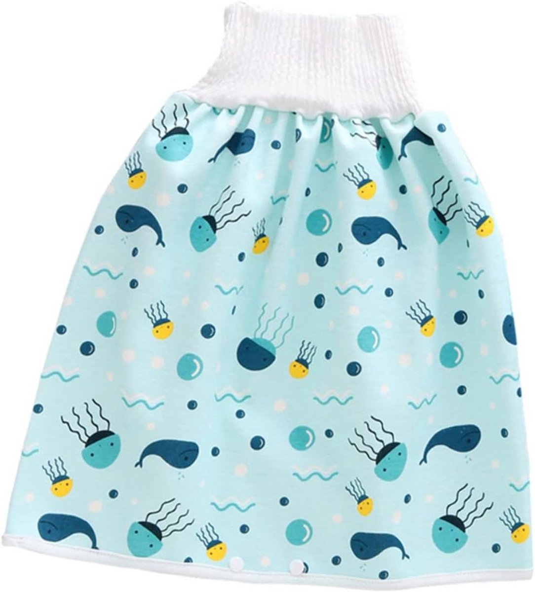 Baby Trainingsbroek Rokje - Oefenbroekje Plasbroekje - Nachtplas Training - Waterdicht en Lekvrij - L (4-12 jaar) - Blauw