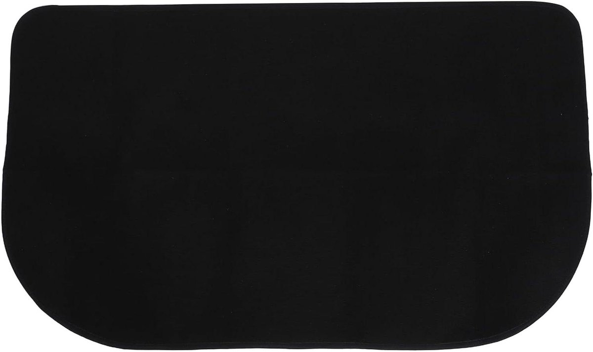 Haardmat Vuurvast - Onderlegger Kachel Brandwerende Mat - Vloer Beschermen - Halfronde Vorm - 102x60 cm - Zwart