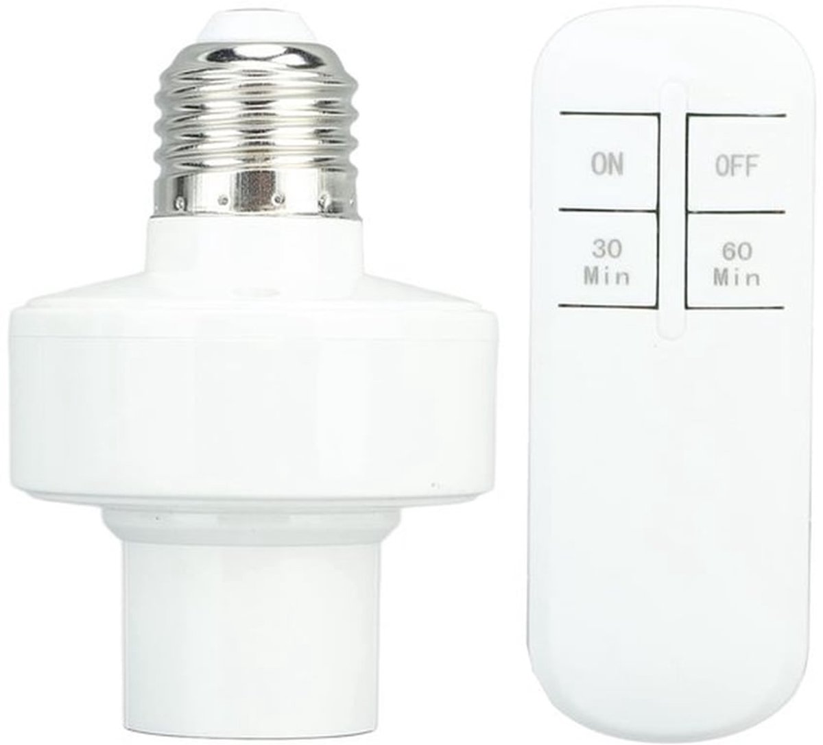 - Draadloze Afstandsbediening Gloeilamp Socket - Eenvoudige Installatie - Wit - Energiebesparende Vervanging - 30 M Bereik - Geschikt voor ...