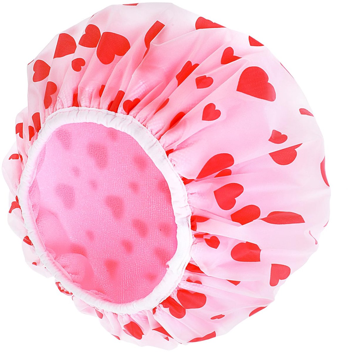 Dailygoods - Roze Douchekap met Terry Binnenvoering - Comfortabele Elastische Band
