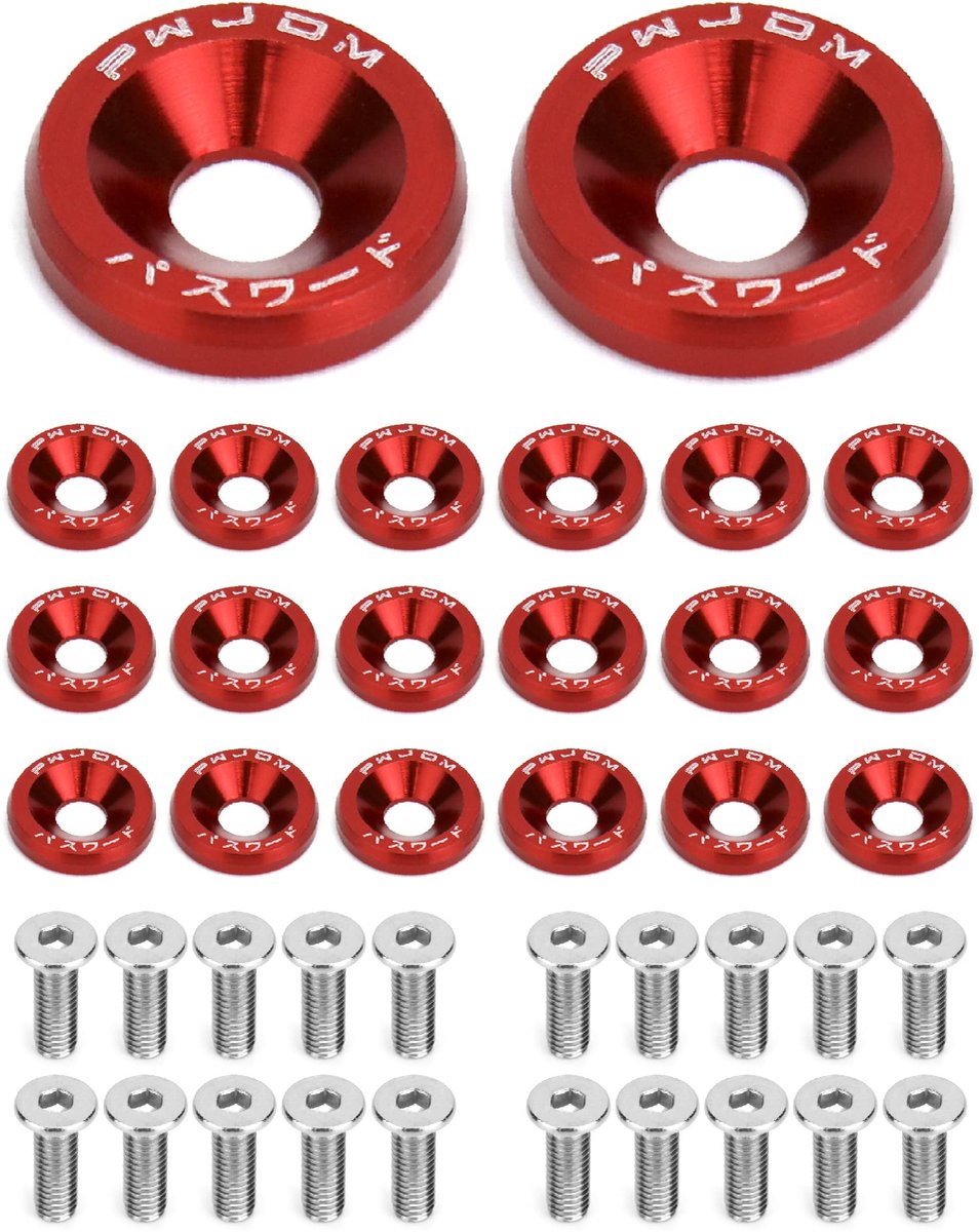 Dailygoods - 20 Paar M6 Anodized Aluminium Ringen en M6 x 20mm Stalen Schroeven - Auto Accessoire Set