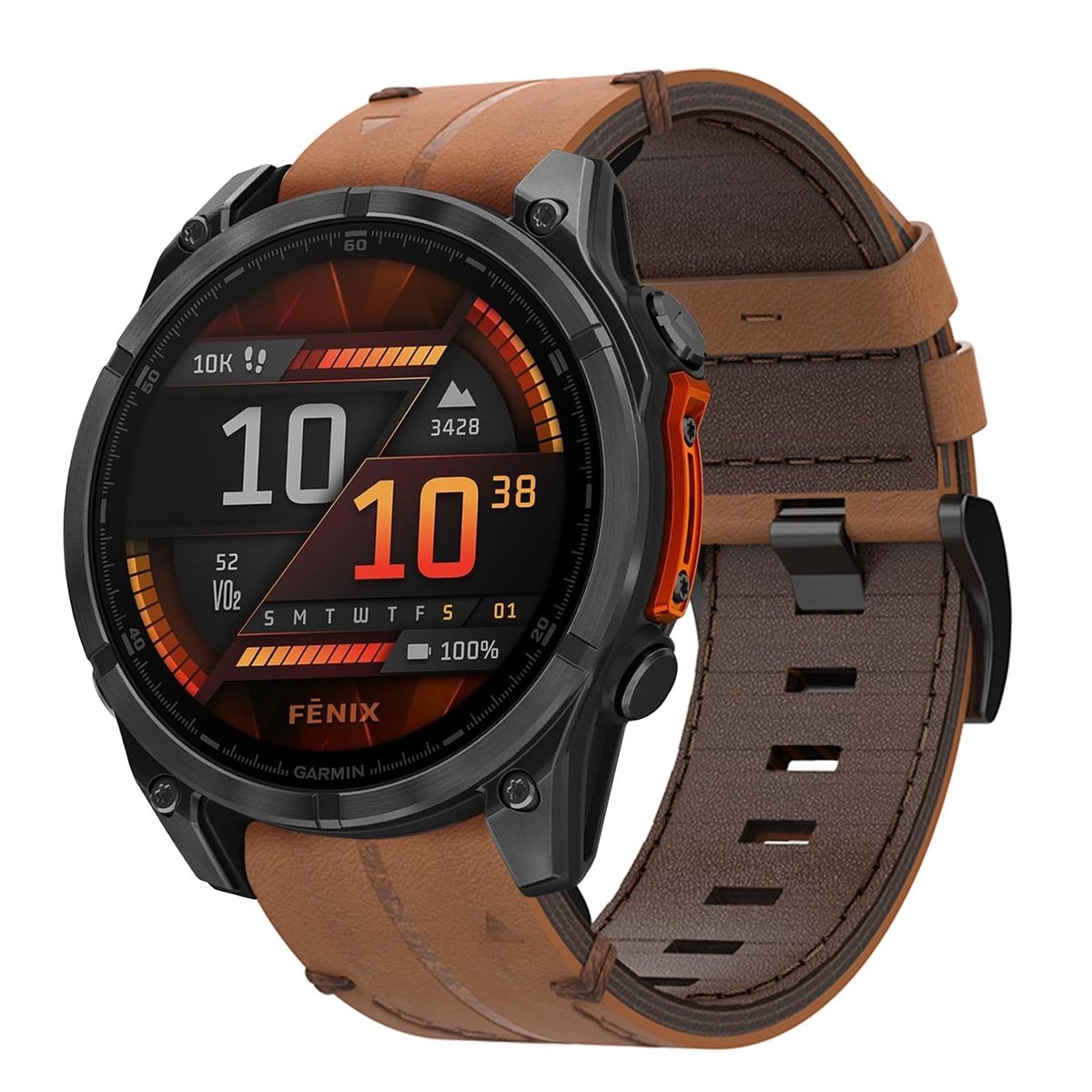 Dailygoods- Armband Lederen - Compatibel met Garmin Fenix 8/7/6/5 - 22 mm QuickFit - Reservearmband Forerunner 935/945/955 - Schokbestendig - Lichtgewicht - Horloge Band