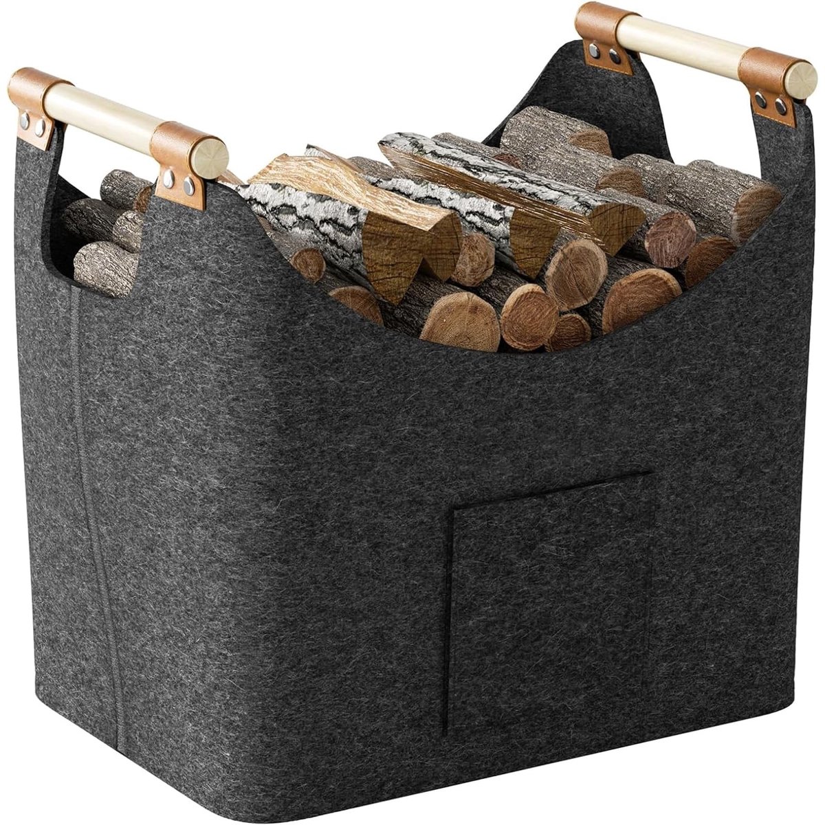 Dailygoods - Viltmand 60 liter - Opvouwbare Houten Mand met Handgrepen